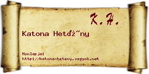 Katona Hetény névjegykártya
